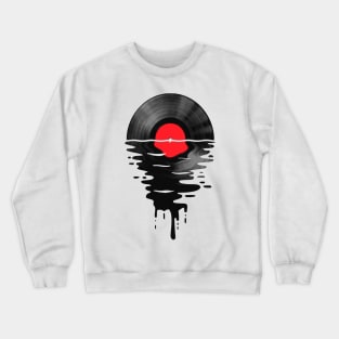 Vinyl LP Music Record Sunset Red Crewneck Sweatshirt